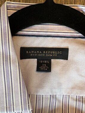 Banana Republic Slim Fit Dress Shirt - Purple and Light Purple Stripped - XS